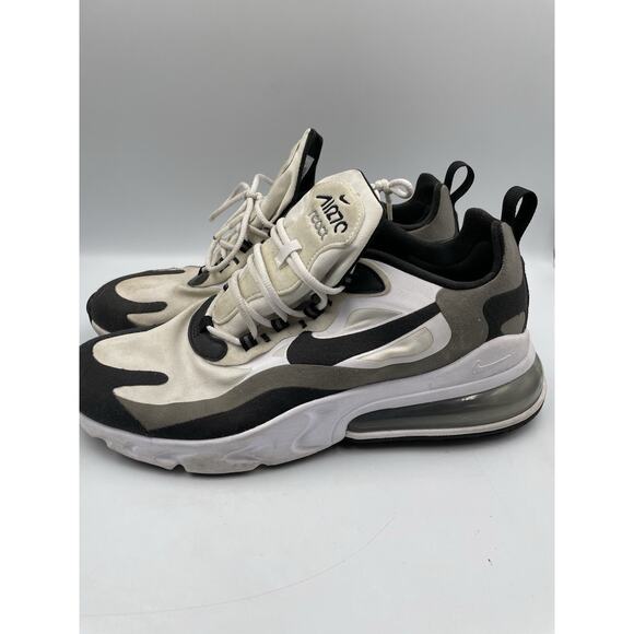 Nike Air Max 270 React Men Size 10 Black/White/ Pewter Gray Athletic Shoes - Picture 5 of 10